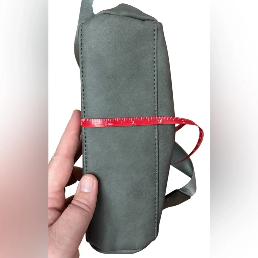 Roulens New Gray Triple Zip Small Crossbody Bag